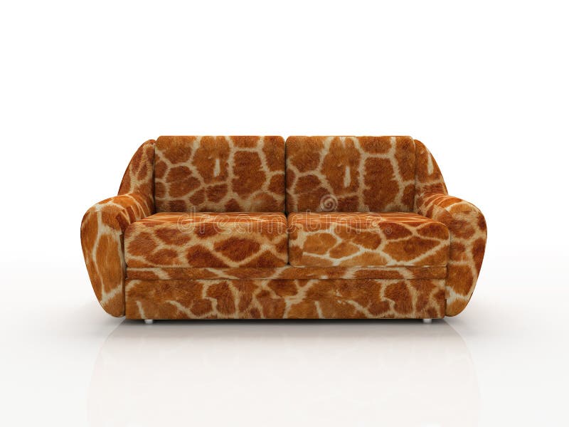 Spotted sofa with imitation under skin of the giraffe 3D. Spotted sofa with imitation under skin of the giraffe 3D