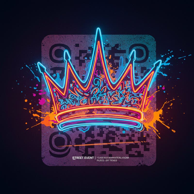Żywy obraz cyfrowy charakteryzuje się neonkolorową koroną błyszczącą w niebieskim różowym fiolecie royalty ilustracja
