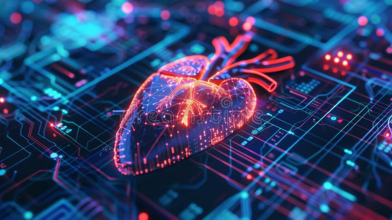 żywy świat pulsujący sercem technologii ilustracja wektor