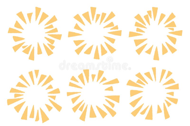 Żółta kolekcja bohaterów fajerwerkówIlustracja Vector royalty ilustracja