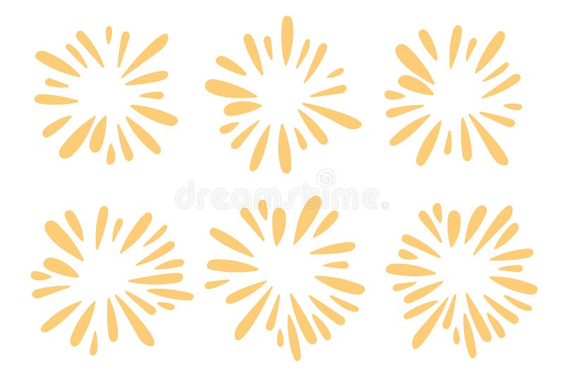 Żółta kolekcja bohaterów fajerwerkówIlustracja Vector ilustracja wektor