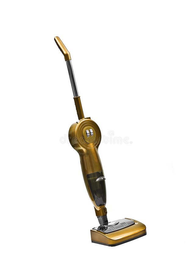 Żółty Dywanowy Próżniowy Cleaner odizolowywający fotografia stock Żółty Dywanowy Próżniowy Cleaner odizolowywający fotografia stock