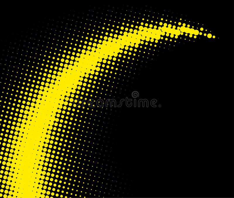 Żółty kropkowany halftone kłębowiska wzór na czerni ilustracja wektor Żółty kropkowany halftone kłębowiska wzór na czerni ilustracja wektor