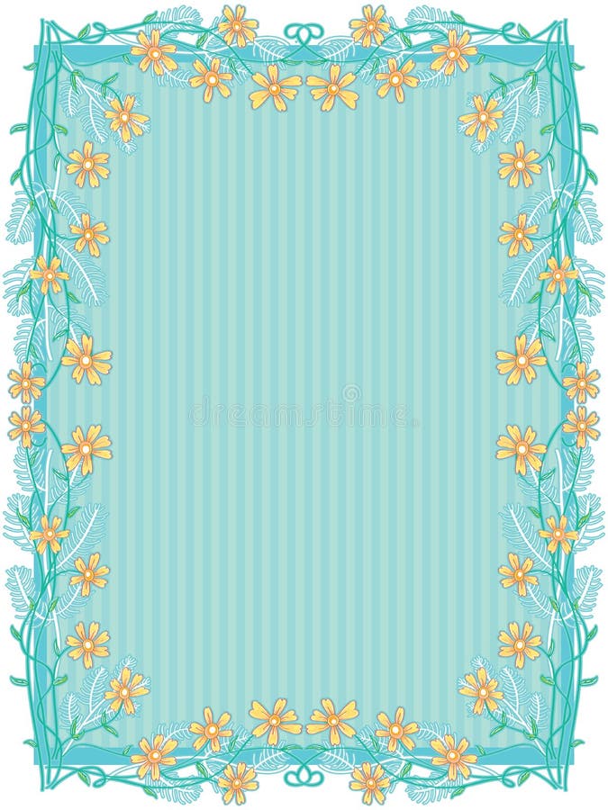 Żółtych kwiatów Ramowy wystrój royalty ilustracja Żółtych kwiatów Ramowy wystrój royalty ilustracja