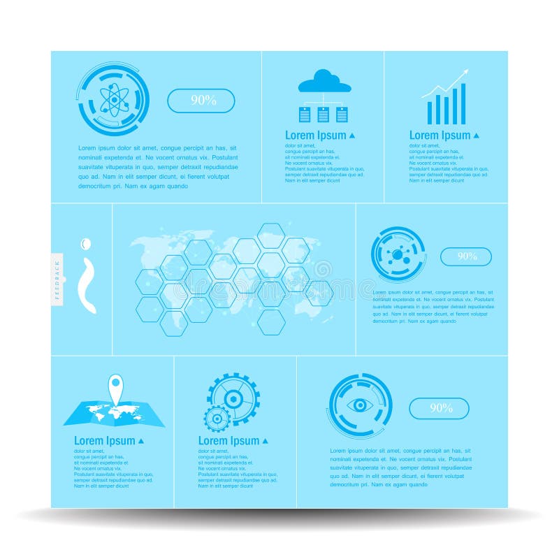 șablon abstract vectorial infografic și concept de inovație în știința pictografică stock illustration