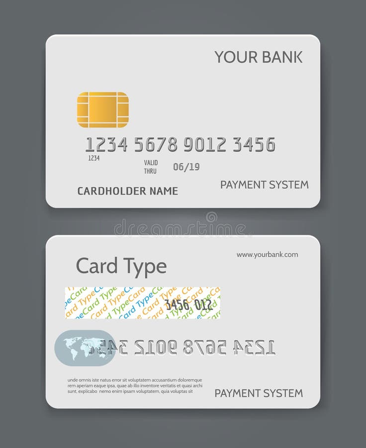 șablon alb card de credit bancar vector illustration