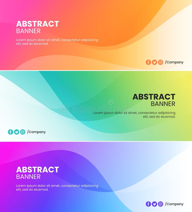 șablon banner colorat abstract stock illustration