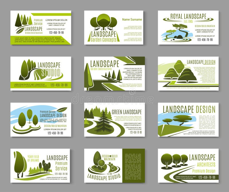 șablon card studio de design pentru peisaj vector illustration