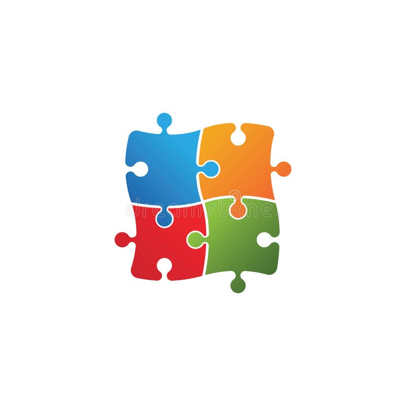 șablon de design pentru ilustrația vectorială a siglei puzzle-ului. stock illustration