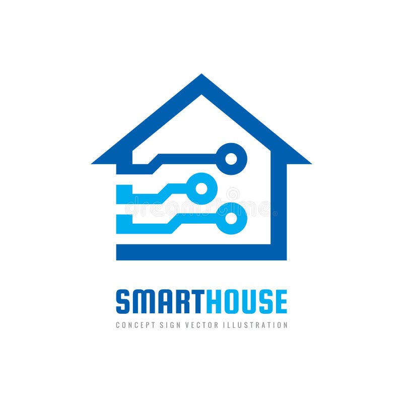 șablon de design pentru sigla casei inteligente. semn vectorial de generare. pictogramă tehnologie electronică digitală pentru aca royalty free illustration