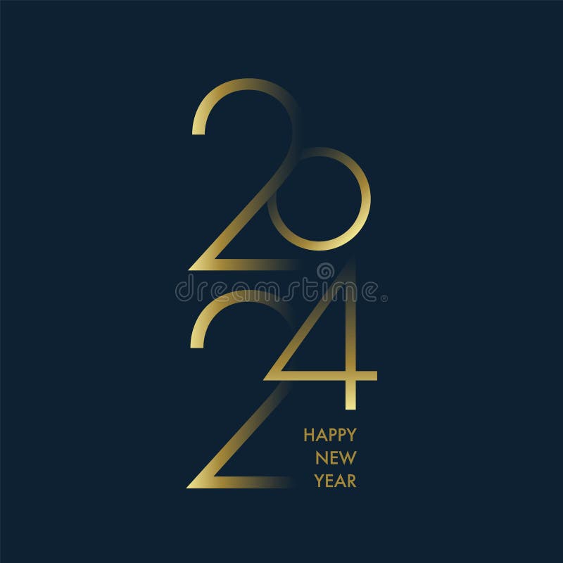 Șablon de felicitare de Anul Nou 2024 royalty free illustration