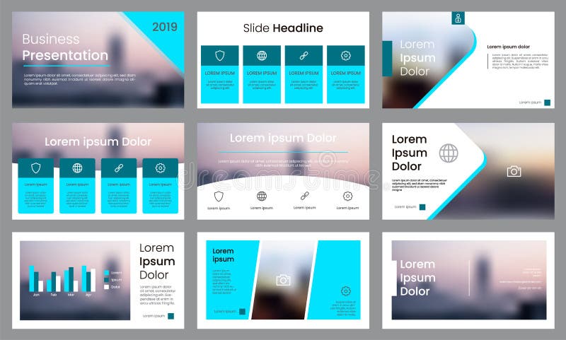 șablon de prezentare modern aqua blue. vector șablon infografic vector illustration