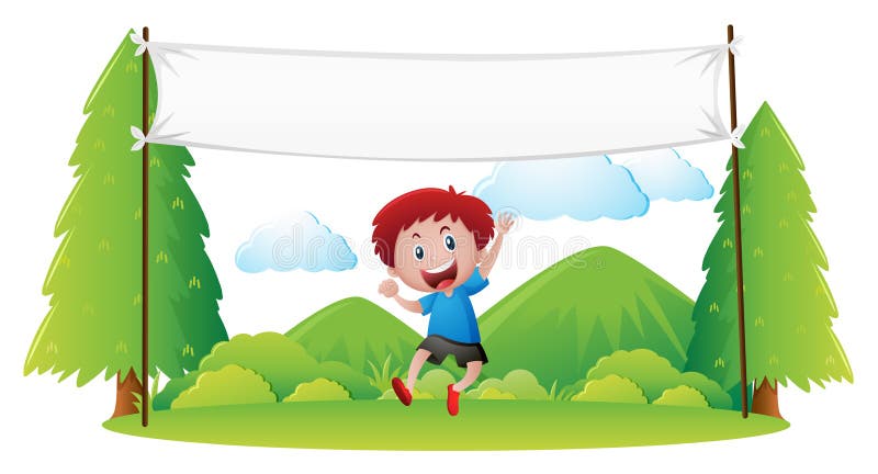 șablon de semn cu un băiat sărind în parc vector illustration