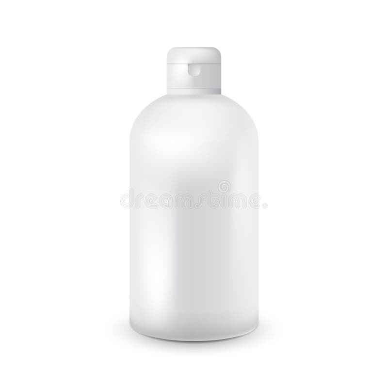 șablon flacon alb din plastic pentru șampon gel duș lovire spumă baie de lapte. pregătit pentru design. vector vector illustration
