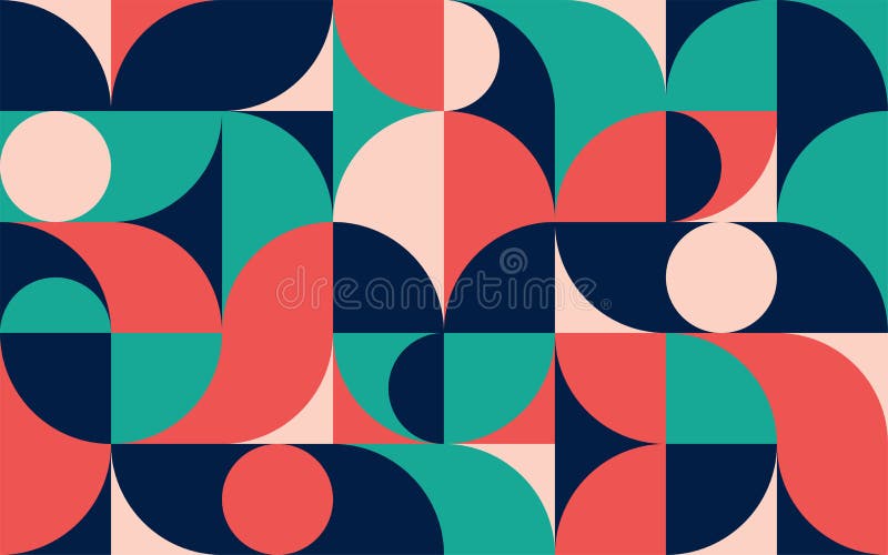șablon geometric minimalist de compoziție a culorilor cu forme. tipar abstract scandinav pentru marcajul pe banner web stock illustration