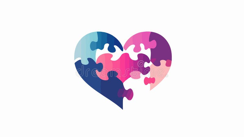 șablon ilustrare siglă Love Puzzle. vector illustration