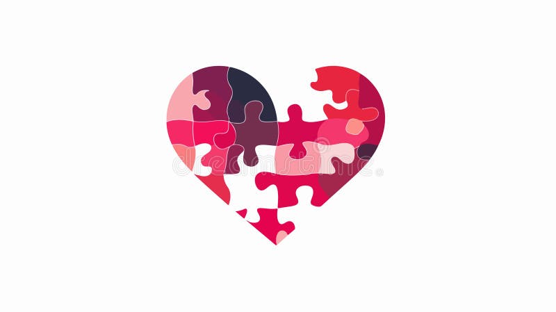șablon ilustrare siglă Love Puzzle. vector illustration