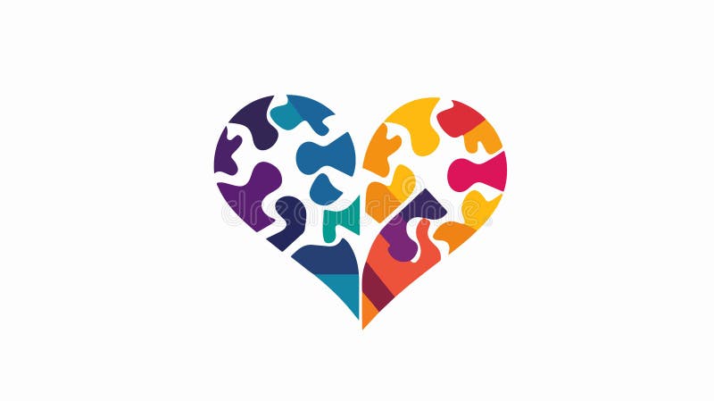 șablon ilustrare siglă Love Puzzle. stock illustration