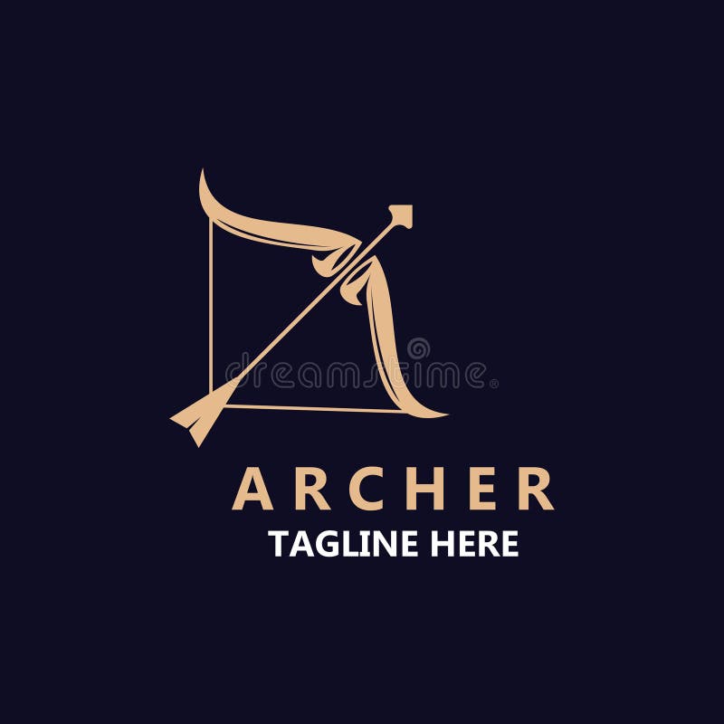 șablon imagine cu arcul cu siglă cu arcuire, vector elegant și simplu și elegant vector illustration