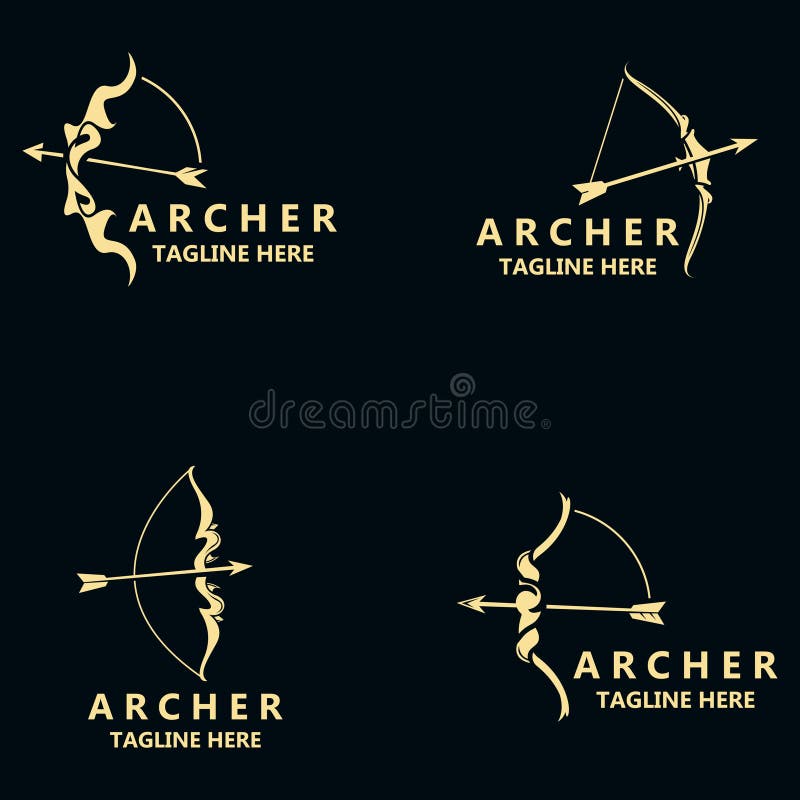 șablon imagine cu arcul cu siglă cu arcuire, vector elegant și simplu și elegant royalty free illustration