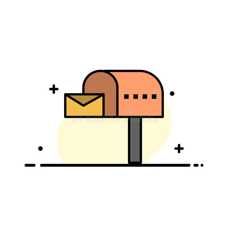 șablon șablon șablon șablon indicator PC pentru cutia poștală de tip cutie poștală de tip cutie poștală pentru firmă cu linie plat stock illustration