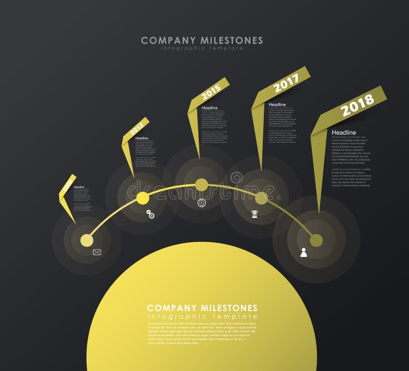 șablon infografic cu cinci forme și pictograme colorate. vector illustration