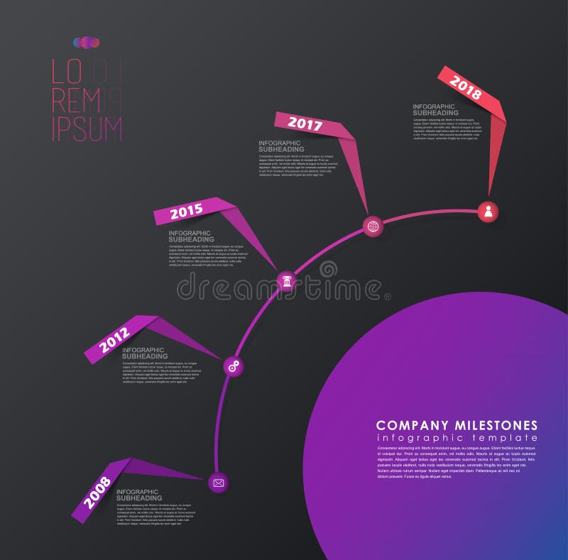 șablon infografic cu cinci forme și pictograme colorate. royalty free illustration