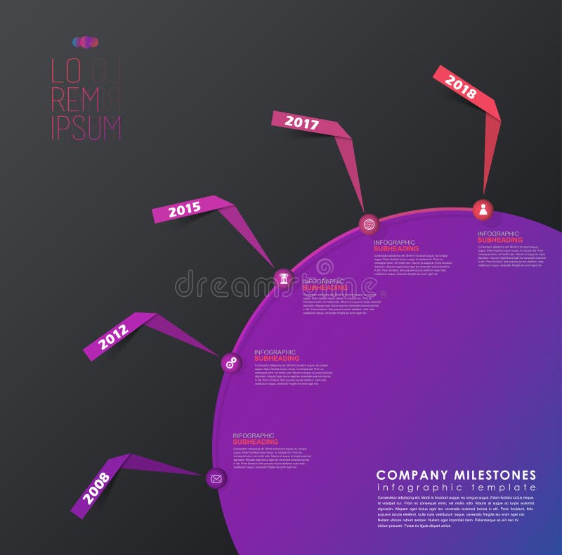 șablon infografic cu cinci forme și pictograme colorate. vector illustration
