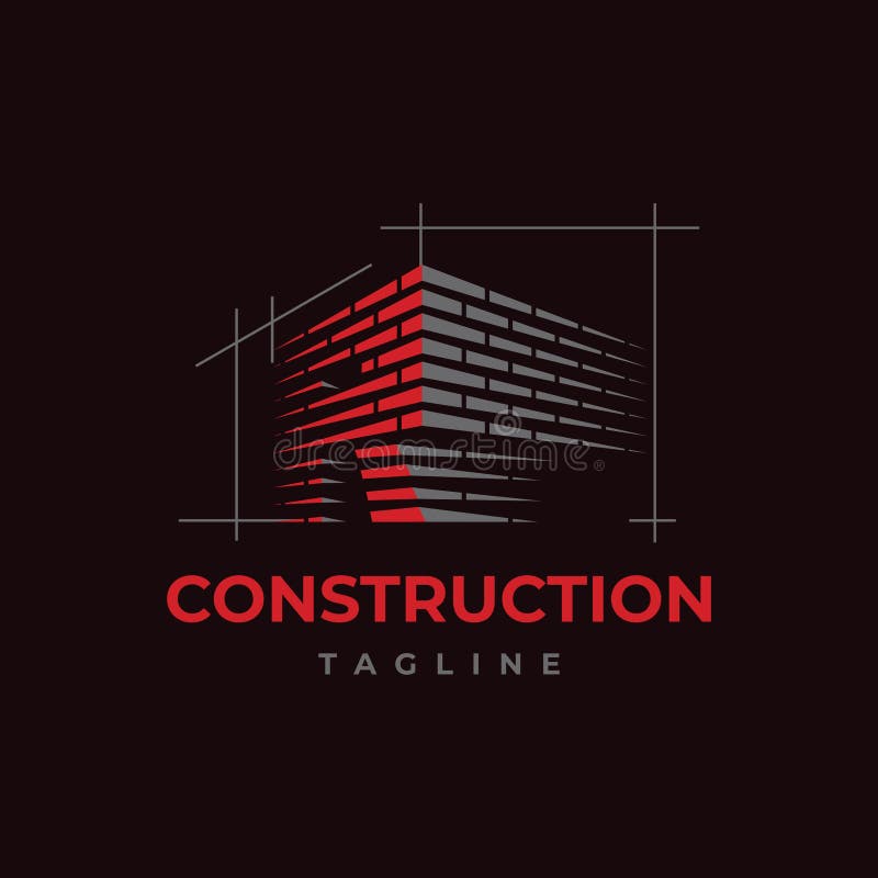 șablon pentru sigla pentru construirea casei. lucrări de cărămidă cu litere sau ilustrații royalty free illustration
