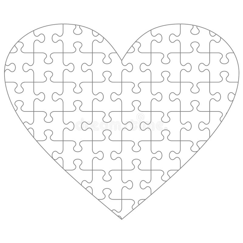 șablon puzzle în formă de inimă royalty free illustration