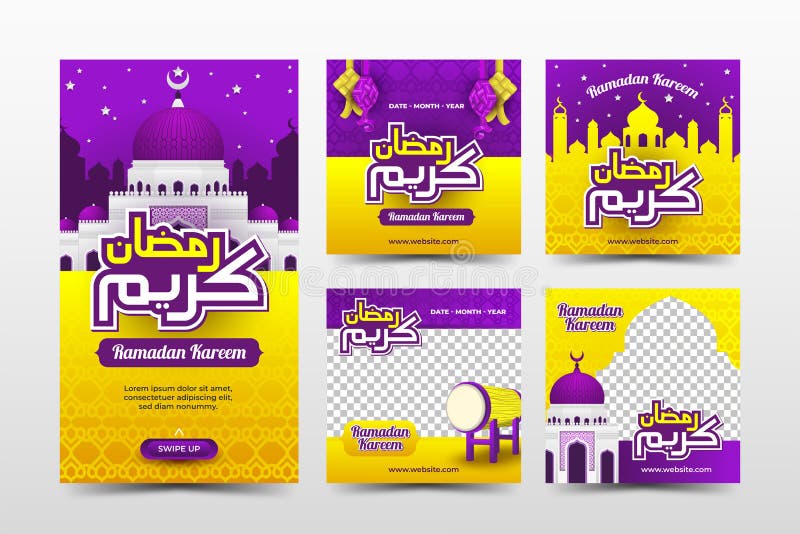 șablon ramadan kareem instagram colorat royalty free illustration