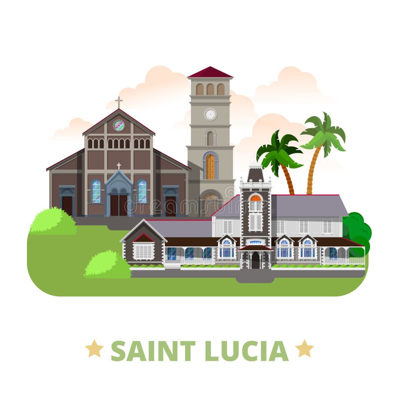 șablon schiță de țară din Saint Lucia royalty free illustration