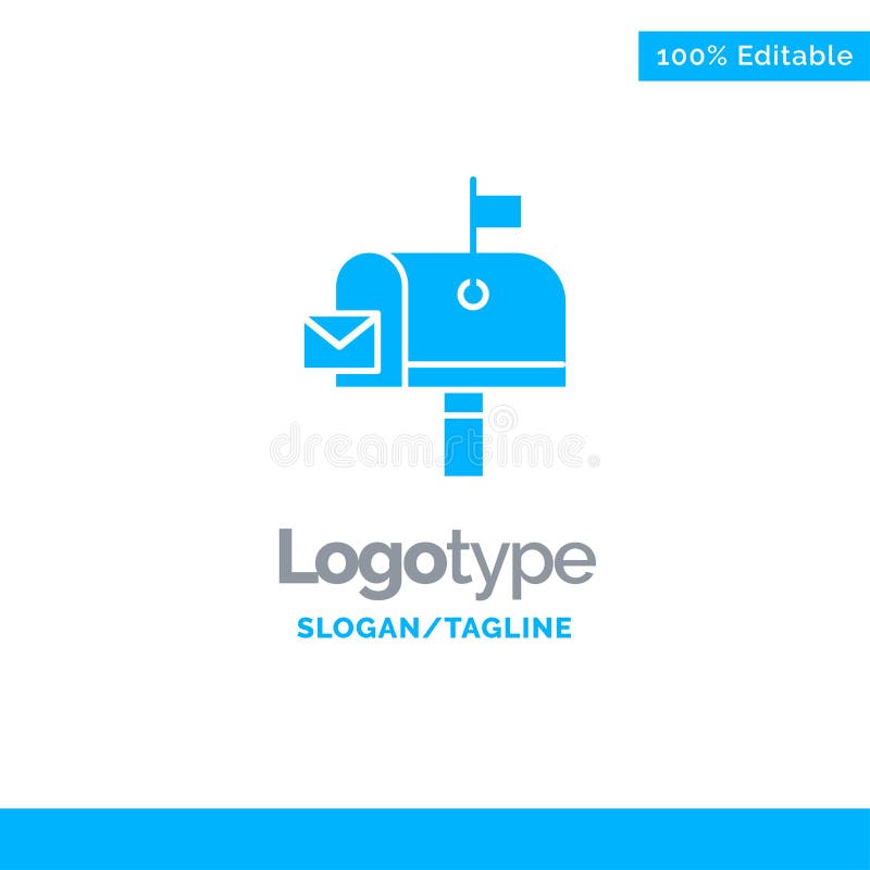șablon siglă albastră pentru poștă poștală poștală poștală poștală poștală. loc pentru tagline royalty free illustration