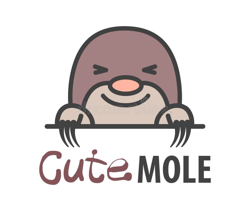 șablon siglă cu cârtiță curioasă și drăguță. model pentru sigla vectorială pentru clinici veterinare din grădinile zoologice etc.. vector illustration