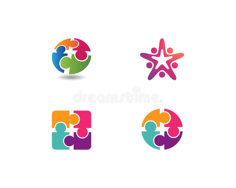 șablon siglă pentru îngrijirea comunității stock illustration