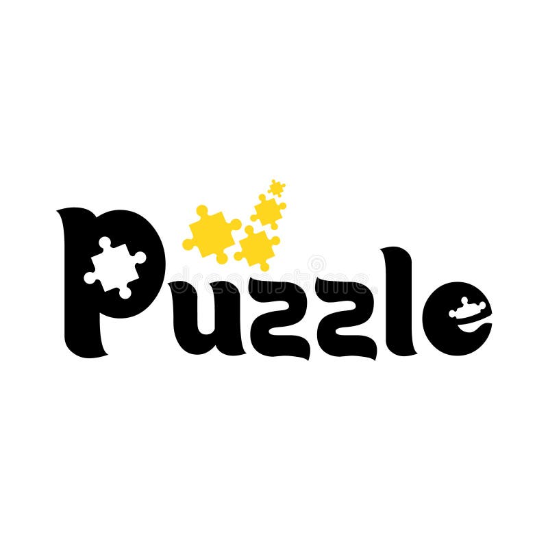 șablon siglă puzzle - negativ vector illustration