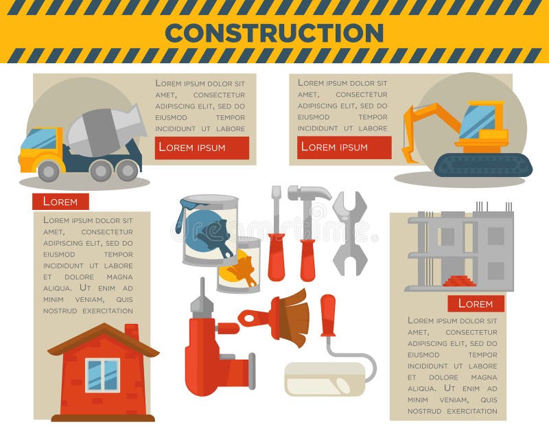 șablon vectorial pentru construcții și construcții royalty free illustration