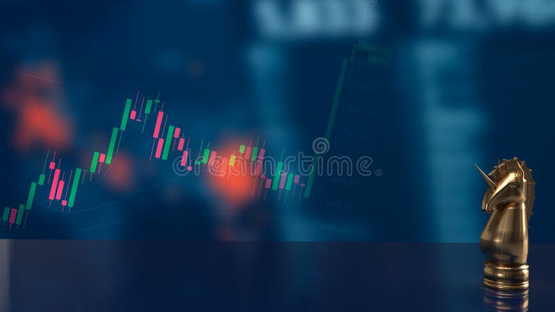 șahul unicorn auriu și planul de afaceri pentru înființarea conceptului 3d vector illustration