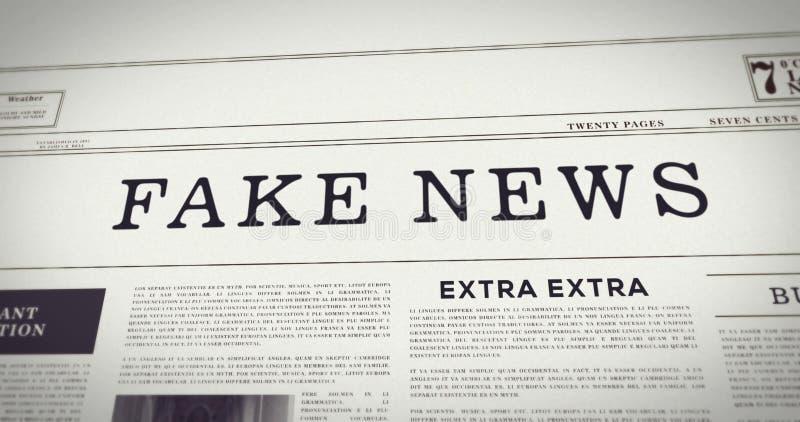 știri false tipărite pe un ziar generat digital de animarea unui ziar stock illustration