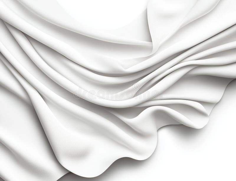 Țesătură albă netedă, cu pliuri și curbe elegante, care creează un aspect moale și senin. textura adaugă adâncime și dimensiune pe stock illustration