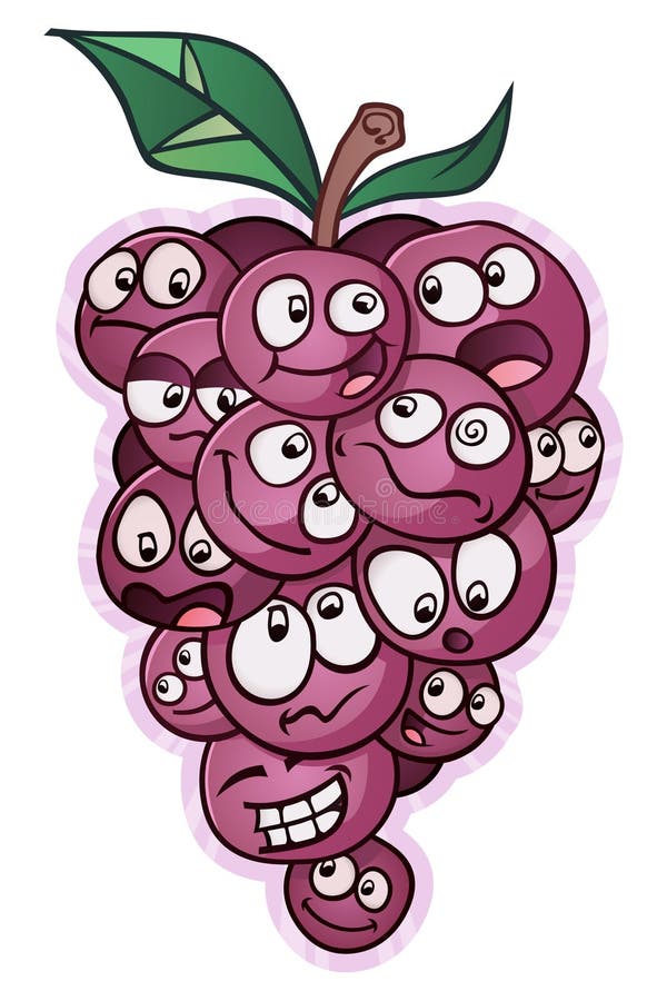 A large bunch of grapes with faces, gossiping to each other. A large bunch of grapes with faces, gossiping to each other.