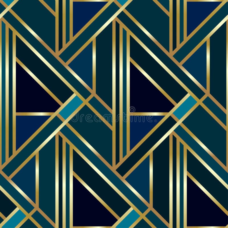 Άνευ ραφής γεωμετρικό χρυσό σχέδιο του Art Deco Διανυσματικό σκηνικό μόδας στο εκλεκτής ποιότητας ύφος ελεύθερη απεικόνιση δικαιώματος