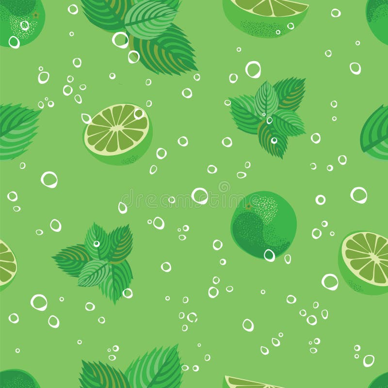 Άνευ ραφής σχέδιο Mojito Πράσινη μέντα Mojito και διανυσματικό υπόβαθρο ασβέστη απεικόνιση αποθεμάτων Άνευ ραφής σχέδιο Mojito Πράσινη μέντα Mojito και διανυσματικό υπόβαθρο ασβέστη απεικόνιση αποθεμάτων