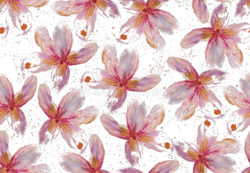 Άνευ ραφής σχέδιο ράστερ με τα λουλούδια frangipani watercolor διανυσματική απεικόνιση Άνευ ραφής σχέδιο ράστερ με τα λουλούδια frangipani watercolor διανυσματική απεικόνιση