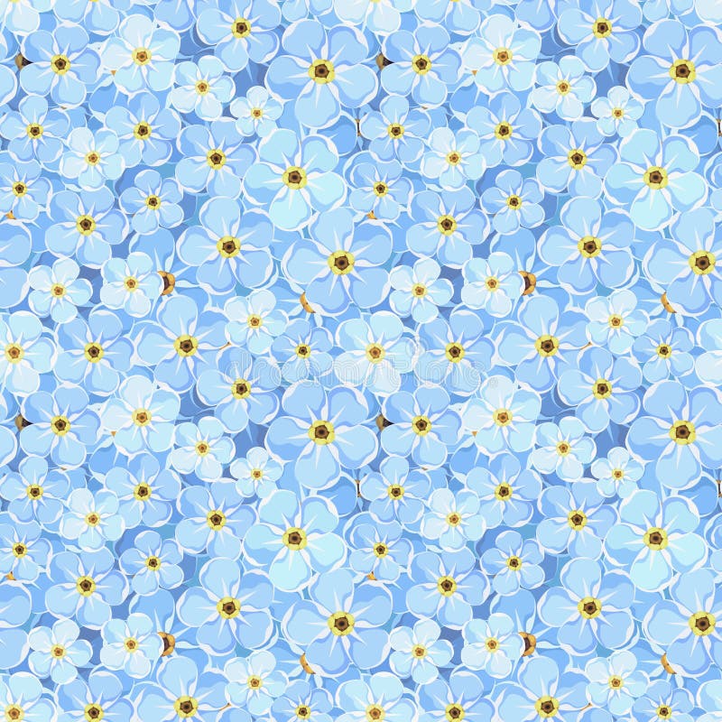 Άνευ ραφής υπόβαθρο με τα μπλε forget-me-not λουλούδια επίσης corel σύρετε το διάνυσμα απεικόνισης διανυσματική απεικόνιση