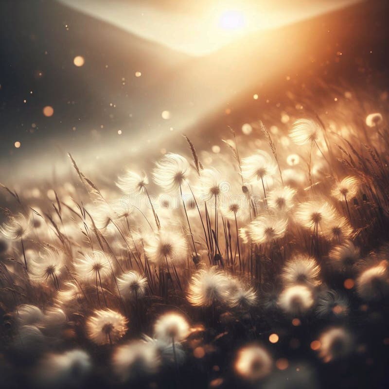άνθη δέλτα. άνθη πεδίου dandelion κατασκευασμένα με τεχνητή ai