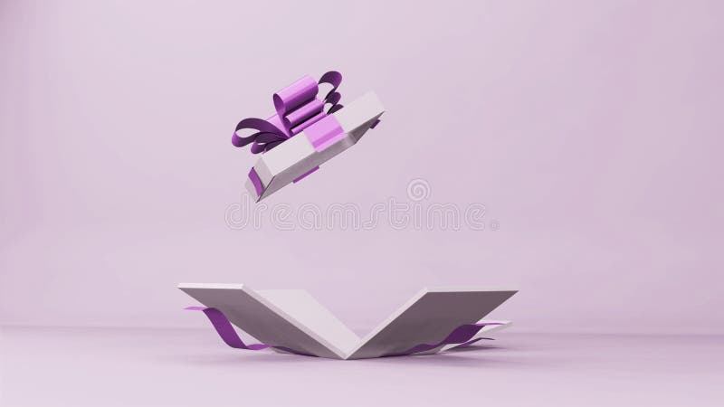 άνοιξε το κενό πλαίσιο δώρου 3d απόδοση διανυσματική απεικόνιση