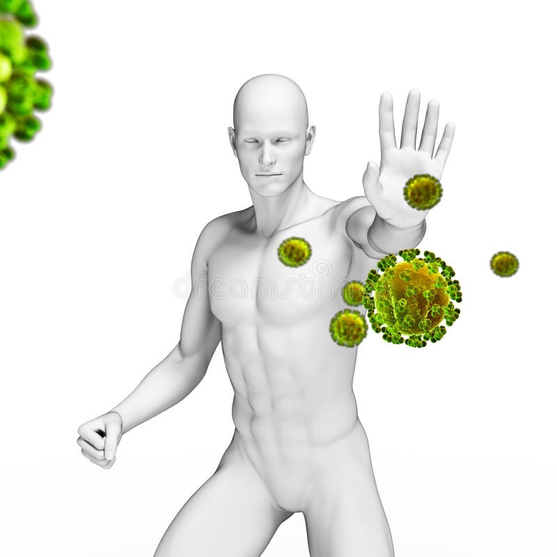 3d rendered illustration of the immune defense. 3d rendered illustration of the immune defense