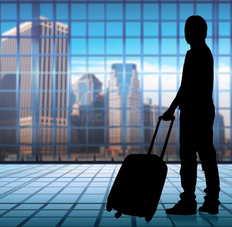 άντρας με ταξιδιωτική έννοια με βαλίτσα