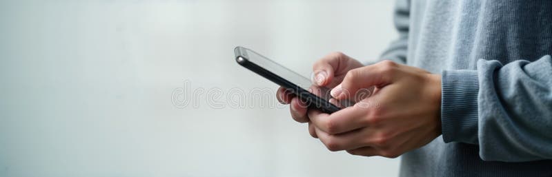 άντρας που κρατά smartphone. κλείσιμο προβολής χεριών με χρήση κινητού τηλεφώνου. μοντέρνα τεχνολογία. άτομο που χρησιμοποιεί ψηφι ελεύθερη απεικόνιση δικαιώματος